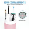 Tall Toothbrush Holder with Cover, 10.6" Dust Proof Bathroom Caddy