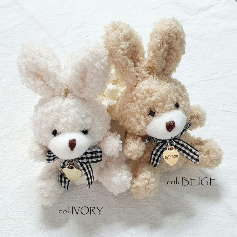 [byDream] Rabbit Keychain Rabbit Bag Charm Plush Bunny Keychain with