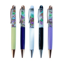 Sikyby Turtle Glow In The Dark Cute 3D Floater Liquid Writing Journaling Office Pen Unique Gift For Women Men Kids Set of 5 Pens