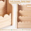Kids Bookshelf Storage 3-Tier Scalloped Wooden Book Case for Kids