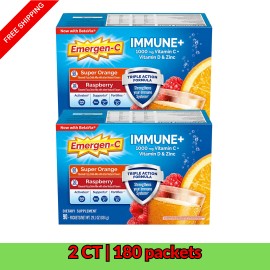 Emergen-C Immune Support Vitamin C Powder 1000mg 90ct Triple Action Drink Mix – Emergen-C