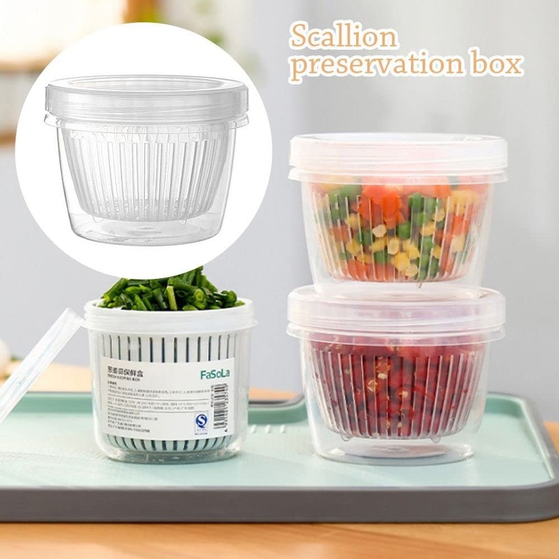 gofidin 4 Pcs Vegetable Storage Box, Ginger Garlic Onion Keep