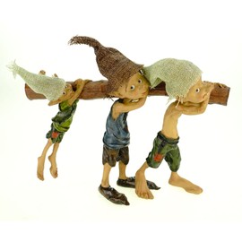 Vogler 814-8512 Pixie 'Ich helf mit tragen' 25 cm Figurine Dwarf Leprechaun Fairy Mythical Creature Gnome