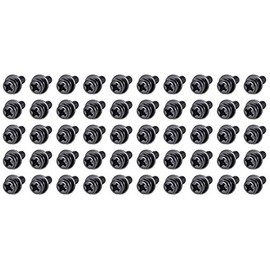 sourcing map M3 x 8mm Carbon Steel Phillips Pan Head Machine Screws Bolts Combine with Spring Washer and Plain Washers 50pcs