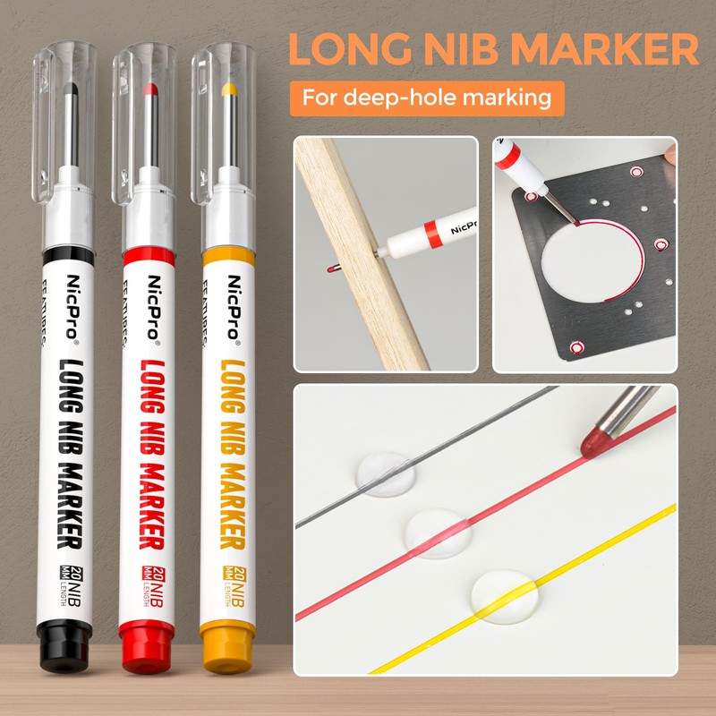 Nicpro 38 Pack Carpenter Pencils with Sharpener, CP3000 Carpenter Mechanical