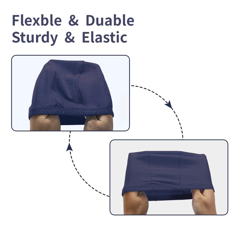 2pcs Cloth Swim Caps for Both Women & Men &