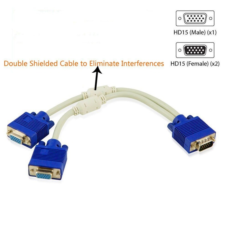 Honbay VGA Monitor Y Cable divisor