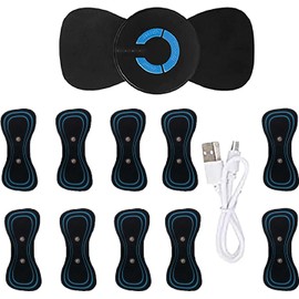 Mini masajeador cervical portátil y electroestimulador muscular con 10 parches