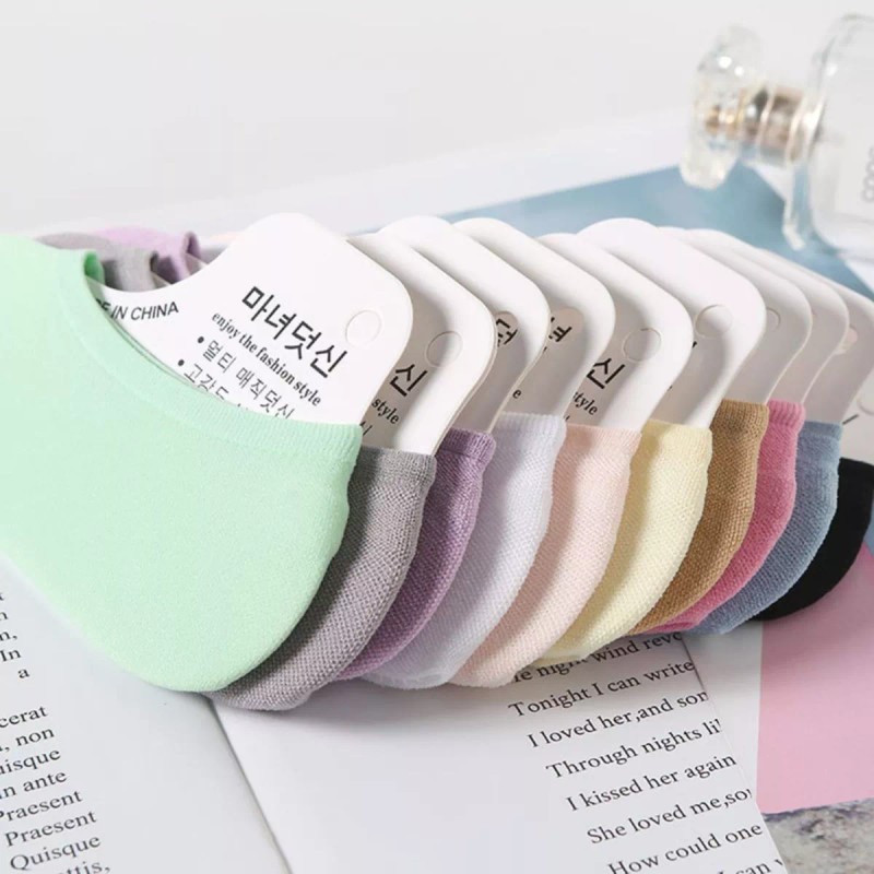 Veraly Calcetines Invisibles 12 Par Colores Pastel Suaves Ligeros