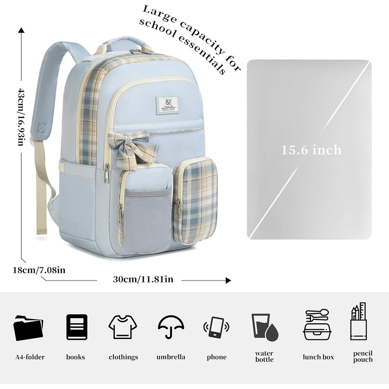 Mochila para niñas para escuela, adolescentes, bonita bolsa de libros
