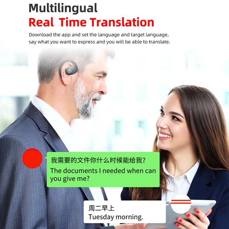 Language Translator Earhooks Bluetooth 5.3 Support 144 Languages Online Translation