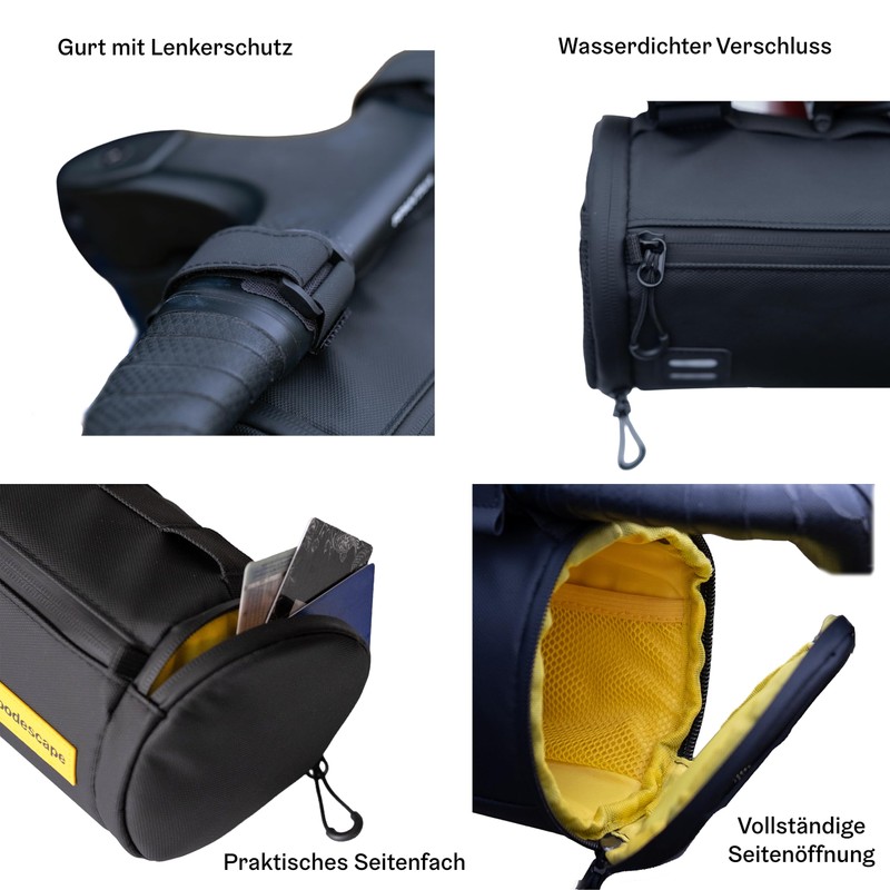 moodescape Bicycle Handlebar Bag, 2.5 Litres, Waterproof, Bicycle Bag, Handlebar
