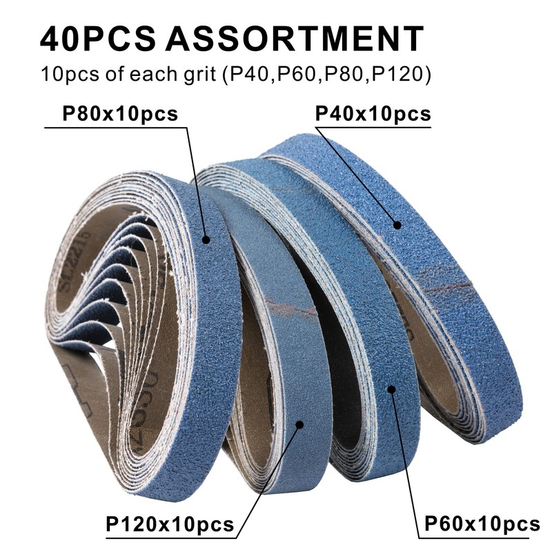 UPWOOD 40 Pack Zirconia Sanding Belts Replacement 20 x 520mm