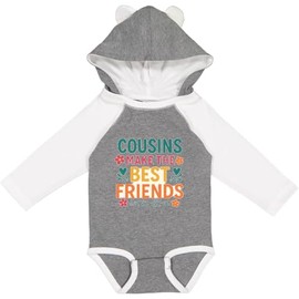 inktastic Cousins Make the Best Friends Multi-color Long Sleeve Creeper 6 Months Granite & White W Ears 45754