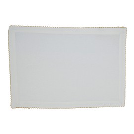 SARO LIFESTYLE Recotting Collection Whip Stitched Placemats (Set of 4), 14"x20", Gold