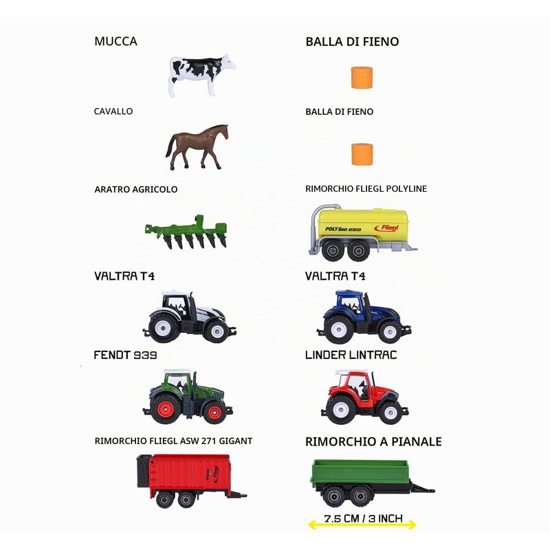 Majorette Farm Set 5 Pezzi – Veicoli Agricoli in Metallo