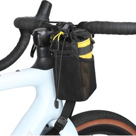 Bicycle Bottle Holder Bag, Waterproof & Insulated, Quick Release, 3-Point Attachment, Drainage System, Side Pockets - Ideal for MTB, Gravel and Road Bike (Yellow)