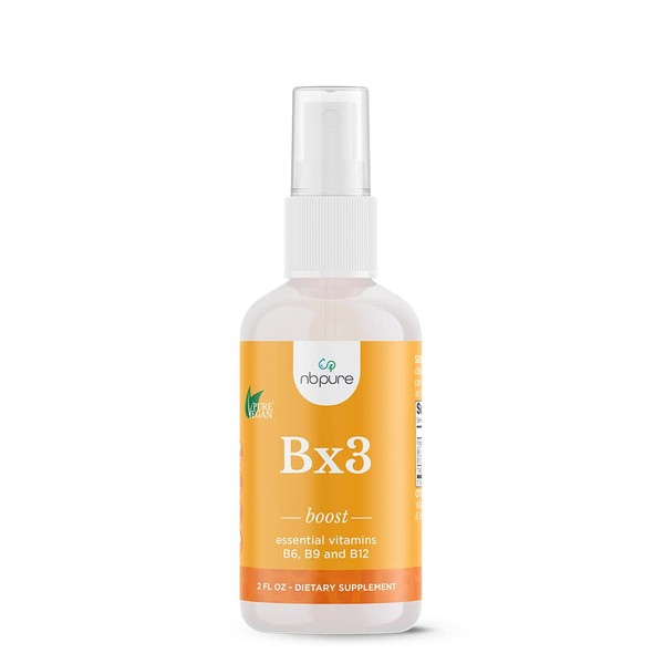 Pure Vegan nbpure Bx3 Liquid Vitamin B Spray, Essential Vitamins B6, B9 and B12, 2 FL Ounce