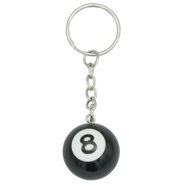 Moydolo Billiard Key Ring Pendant Novelty Snooker Black 8 Ball Keychain Ring Charm for Boys Girls Men Women, black