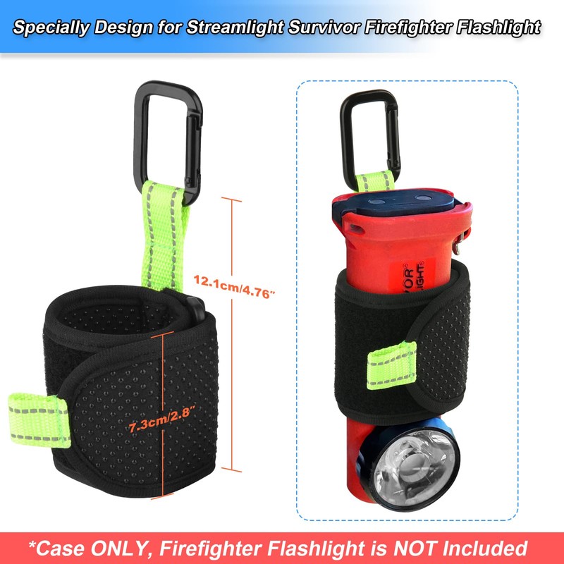 Inverted Flashlight Holder for Streamlight,Anti-Slip Nylon Strap with Carabiner,Reflective Flashlight