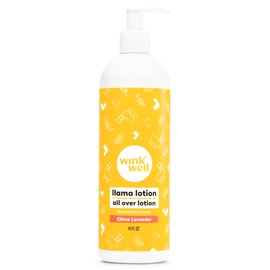 Wink Naturals Wink Well Llama Baby Lotion for Kids- Gentle Baby Moisturizer Lotion for Calming Dry Skin- Toddler Lotion for Sensitive Skin Free of Parabens, Chemicals, Dyes and Fragrances- 14 Oz
