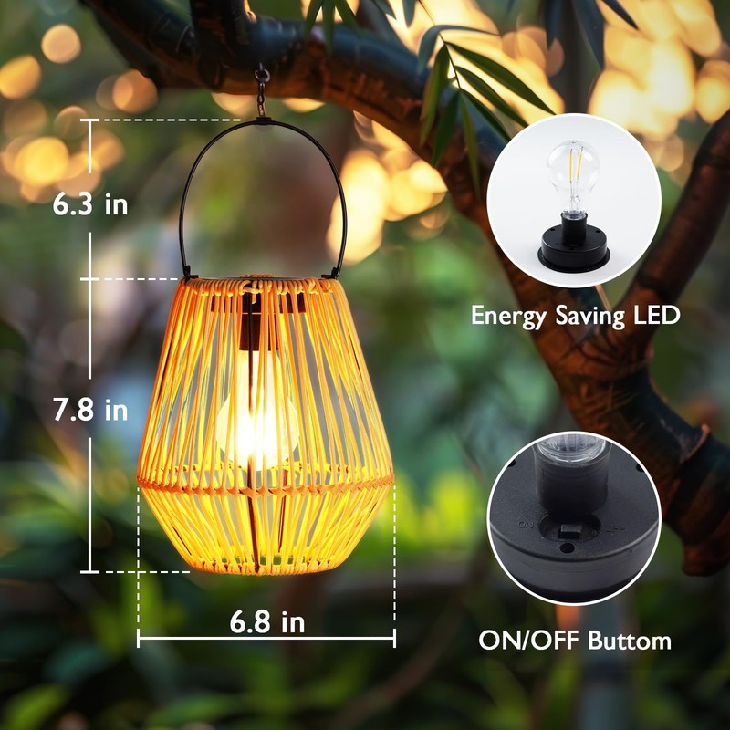 Homemory Solar Lanterns Outdoor Waterproof Hanging Lights, Outside Solar Lamp