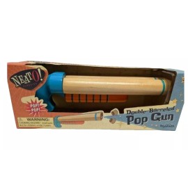 Toysmith New - Neato Wooden Double Barreled Pop Gun for Kids, Classic Wood Cork