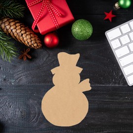 Wood Christmas Snowman with Scarf Cutout, Unfinished 3'' Wooden Holiday Craft Door Hanger, MDF