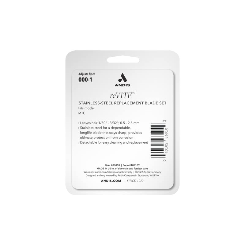 Andis 86010 reVite Taper Cutter Replacement Stainless Steel Blade