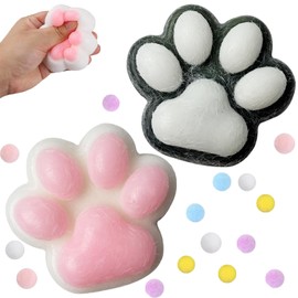 2Pcs Taba Squishy, Cat Paw Squishy Toys, fufu squishy,Anxiety Relief Stress Toys Squeeze Sensory Toy, Fidget Toys Gifts for Cat lovers, Kids, Teenage and Adults (Bitonal-2PCS)