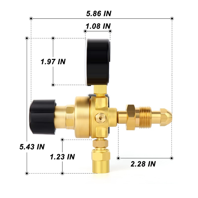 MEANLIN MEASURE Argon CO2 Regulators Gauges Gas Welding Regulator CGA580