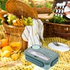 1.3L 4 Compartment Insulated Portable Plastic Bento Lunch Box, Microwaveable,