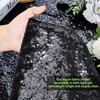 Tablecloth Black Sequins, 125 x 200 cm Rectangular Glitter Tablecloth,