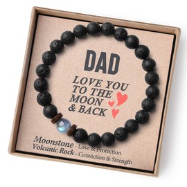 THEMEROL Dad Christmas Gifts Mens Bracelet Beaded Dad Birthday Gifts Stocking Stuffers Him Valentines Fathers Day Gifts From Daughter Son Gifts for Men Who Wants Nothing Best Dad Ever Unique Cool