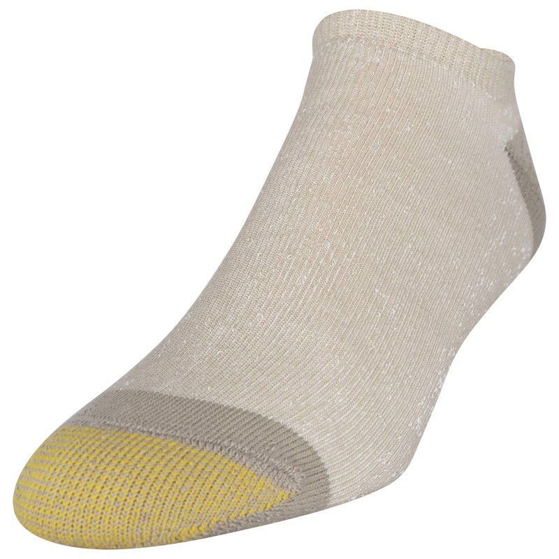 GOLDTOE Men's 656F Cotton No Show Athletic Socks, Multipairs, Khaki/Olive/Black/New