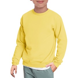 Haloumoning Boys Crewneck Pullover Sweatshirts Kids Youth Casual Long Sleeve Shirts 5-14 Years Yellow