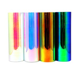 4 x DIN A4 Sheet Set Craft Foil Flip Flop Chrome Hologram Chameleon Effect Film Artist Foil Plotter Film Crafts DIY (Colourful, 4 Mix)