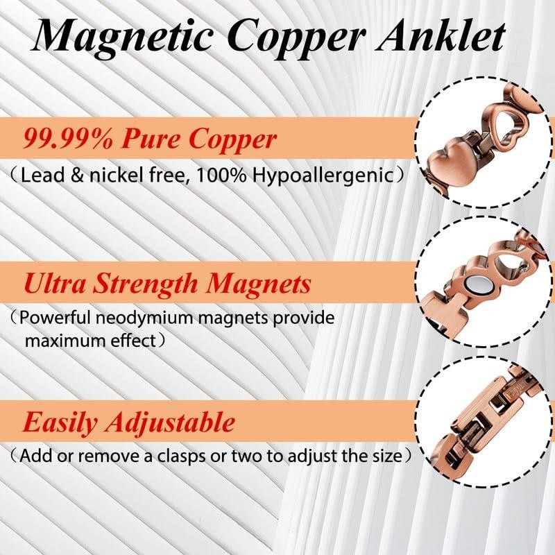 Copper Anklet for Women Ultra Magnets - Magnetic Ankle 99%