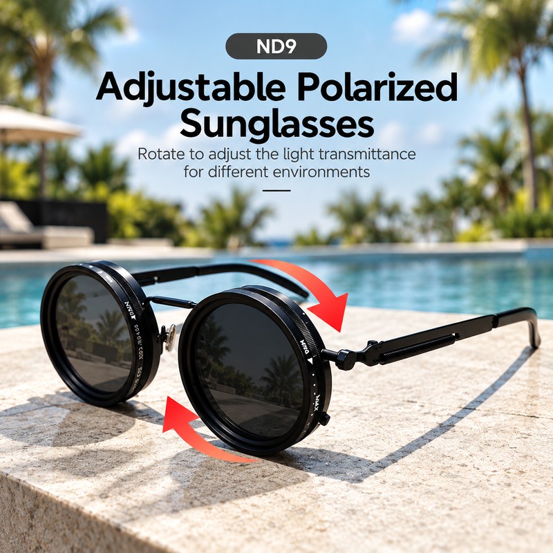 Adjustable Round Polarized Sunglasses for Driving and Outdoor Use –