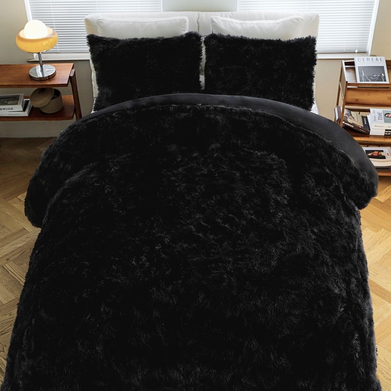 Syalife Twin Shaggy Furry Comforter Set, Fluffy Faux Fur Plush