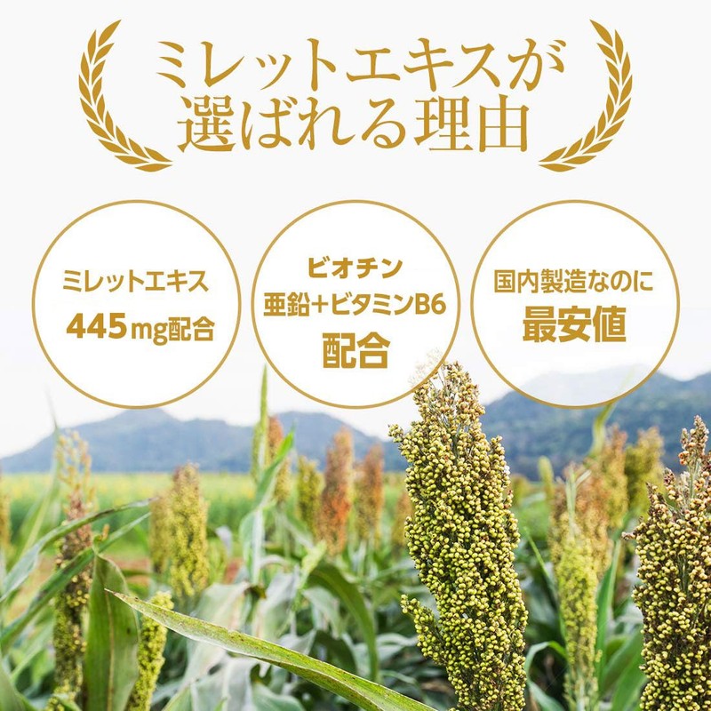 ミレット&ビオチン&亜鉛＆ビタミンB6配合 ３０日分