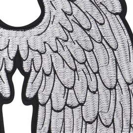 Angel Wing Patches Embroidered Fabric Patches Iron On Patch Angels Back Patch for Motorcycle Jacket Backpack Emblem Military Patches (A)