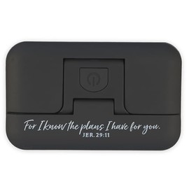 Christian Art Gifts Adjustable LED Book Light w/Magentic Clip & Inspirational Scripture: I Know The Plans - Jeremiah 29:11 for Reading, Sewing, Travel, Adjustable Bright, Dim, Pulse/Strobe, Black