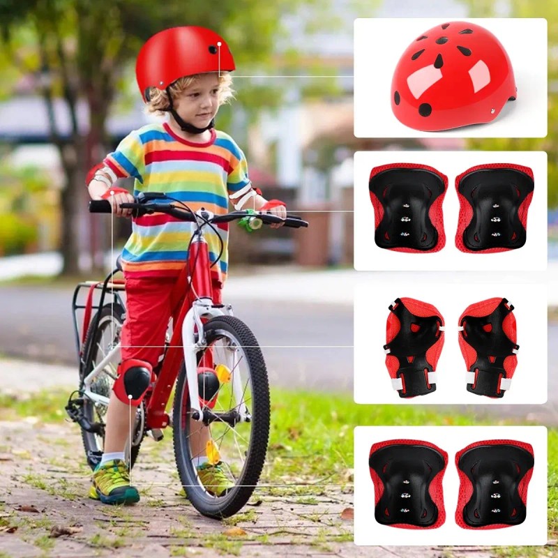 7pzas Kit De Proteccion Rodilla Codo Mano Patinaje Para Niño