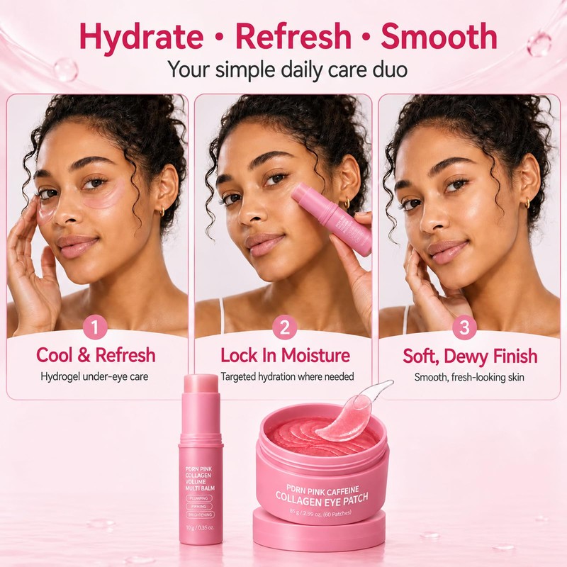 PDRN Pink Collagen Multi Balm Stick & Caffeine Hydrogel Eye