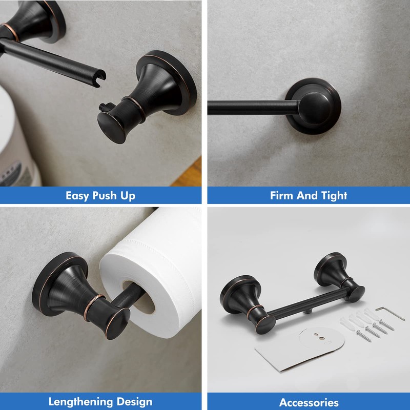 RUMOSE Toilet Paper Roll Holder Bathroom Flexible Pivoting Tissue Handle
