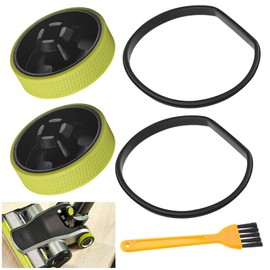 Upgraded Replacement Wheel & Gasket for Ryobi 18v Cordless Stick Vac PCL720B, PCL720K, PBLSV716B, PBLSV716K, PBLSV717B, PBLSV717K, Silicone Wheel Bottom