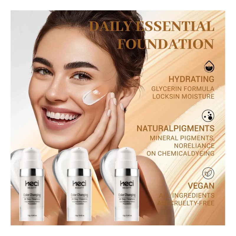 V Base De Maquillaje Líquida Y Polvo Compacto Facial A