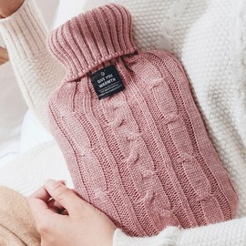 [Big Discount] Knitted Water Bag Stove Hand Warmer Water Bag Winter Cold weather gray 2000ml