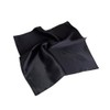 TrendsBlue Elegant Silk Feel Solid Color Satin Square Scarf, Black